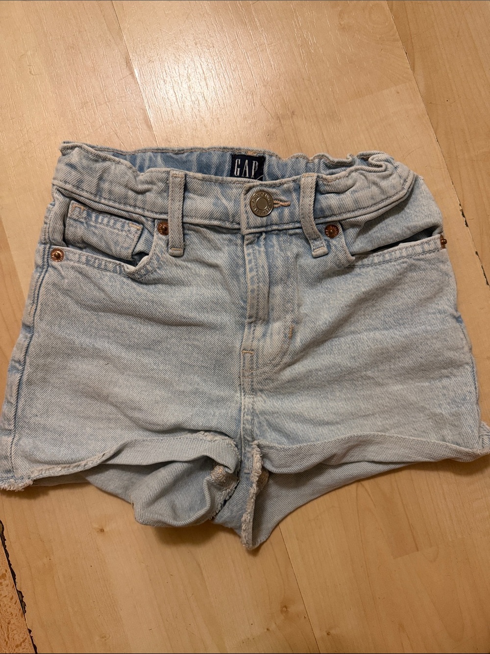 GAP Kids Pale Blue Denim Roll-Hem Shorts